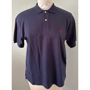 Vintage Y2K Women’s Polo Sport Ralph Lauren Navy Polo Shirt Size L Red Polo Pony